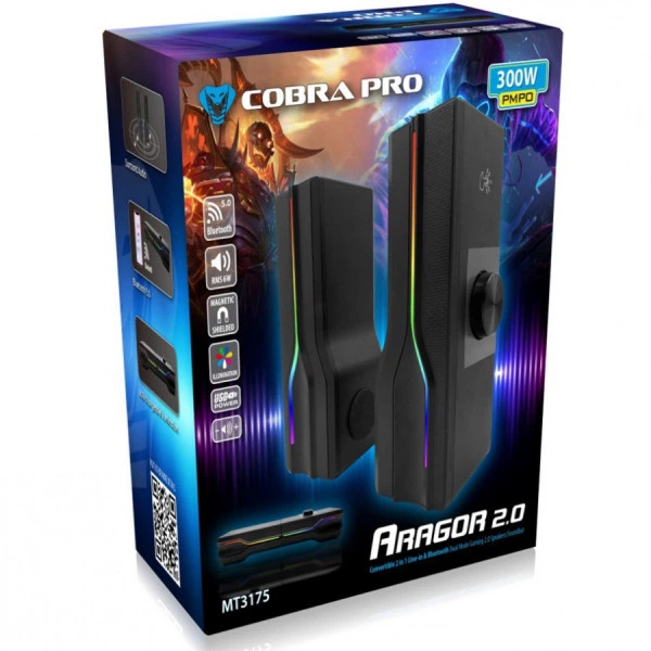 Акустическая система 2.0 Media-Tech MT3175 Soundbar с Bluetooth ARAGOR 8Вт RGB Light - изображение 5