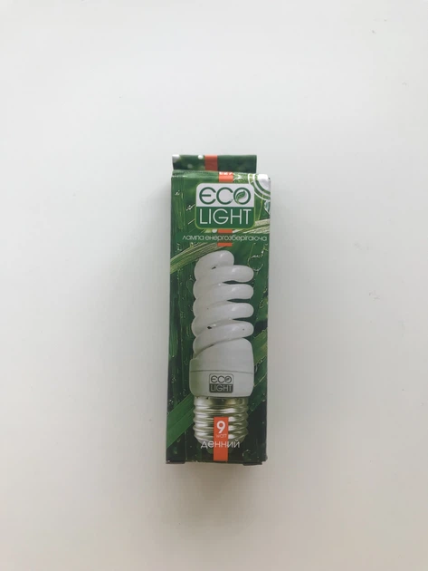 Энергосберегающая лампа ECO LIGHT 9W 9Вт E27 4000К белый нейтральный дневной свет -art.00147 - изображение 2