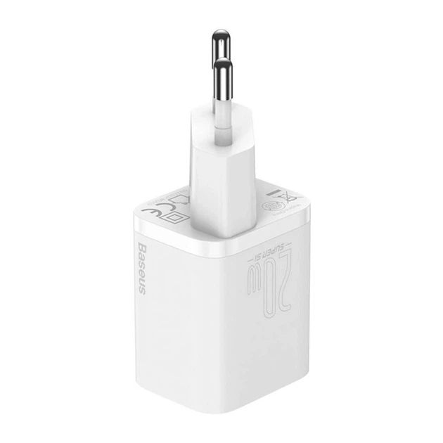 Мережевий зарядний пристрій Baseus Quick Charger адаптер Type-C з швидкою зарядкою, 20W, Білий - Фото 3 Мережевий зарядний пристрій Baseus Quick Charger адаптер Type-C з швидкою зарядкою, 20W, Білий - зображення 3