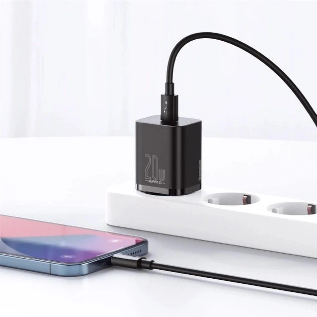 Сетевое зарядное устройство Baseus Quick Charger адаптер Type-C с быстрой зарядкой, 20W, Черный - Фото 8 Сетевое зарядное устройство Baseus Quick Charger адаптер Type-C с быстрой зарядкой, 20W, Черный - изображение 8