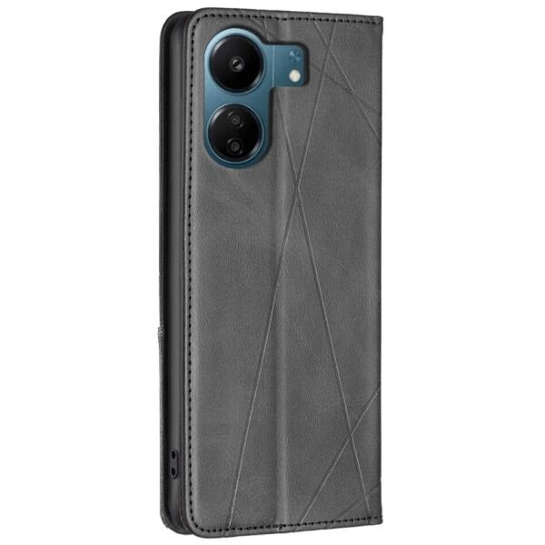 Чехол-книжка с кармашками UniCase Geometric Pattern для Xiaomi Redmi 13C / Poco C65 - Black - изображение 3