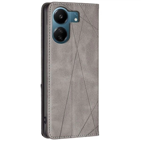 Чохол-книжка з кишеньками UniCase Geometric Pattern для Xiaomi Redmi 13C / Poco C65 - Grey - зображення 3