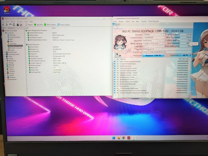 Ноутбук ASUS ROG Strix G17 G713PI QHD RTX 4070/R9 7945HX/32GB/1TB Win 11 (Вітринний) Б/В - изображение 6