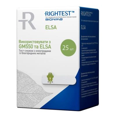Тест-смужки для глюкометра Bionime Rightest Elsa 25 шт. (4710627337613) - зображення 1