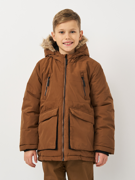 Акція на Куртка-парка зимова дитяча Coccodrillo Outerwear Boy Kids ZC3152105OBK-018 164 см Коричнева від Rozetka