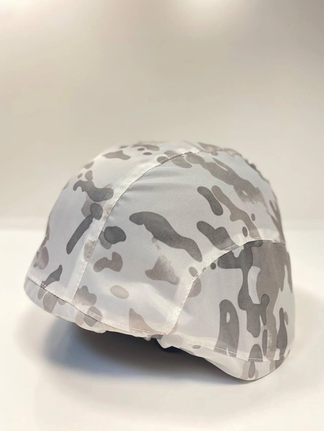 Защитный кавер чехол для шлема в универсальном размера с затяжкой на резинке, белого цвета - изображение 2