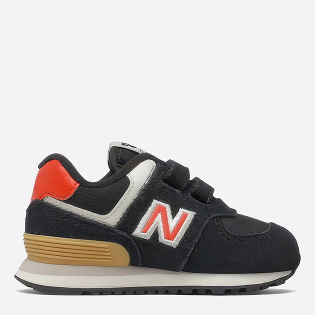 Buty sportowe chłopięce na rzepy New Balance 574 IV574ML2 24 Czarne z czerwonym (195173119588) - obraz 3