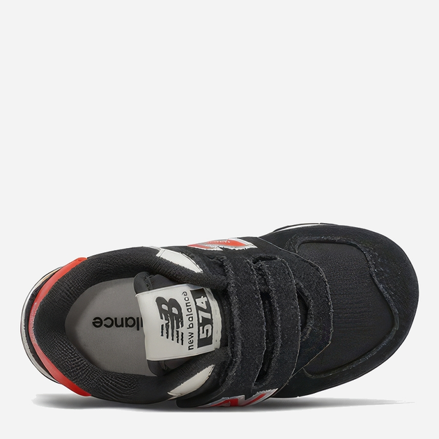 Buty sportowe chłopięce na rzepy New Balance 574 IV574ML2 24 Czarne z czerwonym (195173119588) - obraz 4