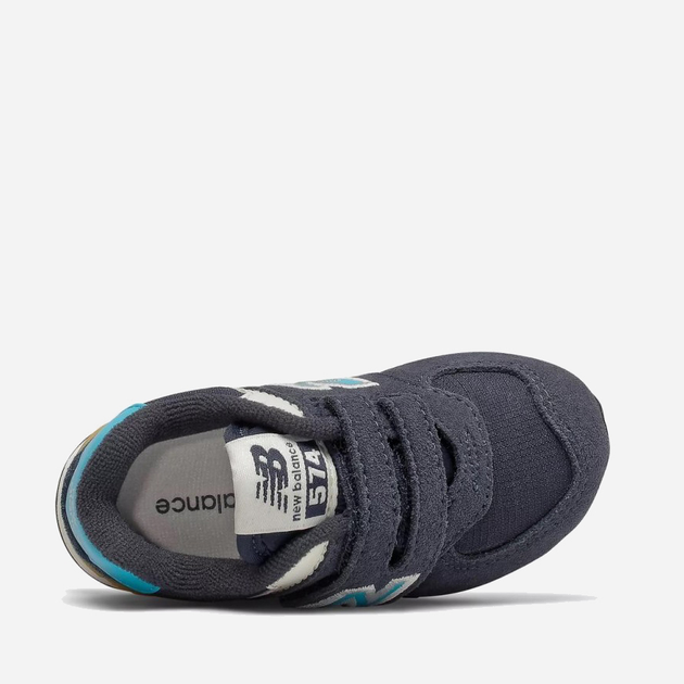 Дитячі шкіряні кросівки для хлопчика New Balance 574 IV574MS2 22.5 Темно-сині з блакитним (195173119267) - зображення 3