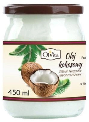 Olej kokosowy Olvita Tłoczony na zimno 450 ml (5907591923815) - obraz 1