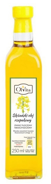 Ріпакова олія Olvita Холодного віджиму 250 мл (5903111707972) - зображення 1