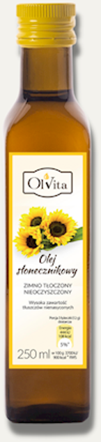 Соняшникова олія Olvita Холодного віджиму 250 мл (5903111707965) - зображення 1