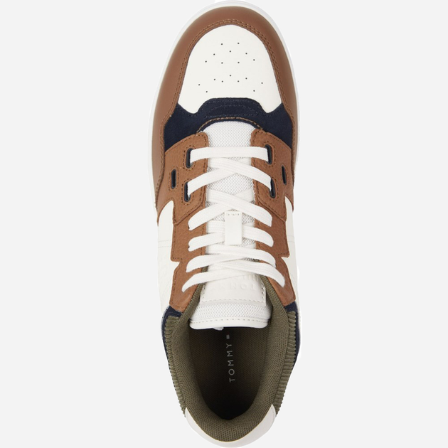 Sneakersy męskie skórzane Tommy Hilfiger FM0FM04794GTU 44 (11US) Brązowy/Biały (8720645234289) - obraz 4