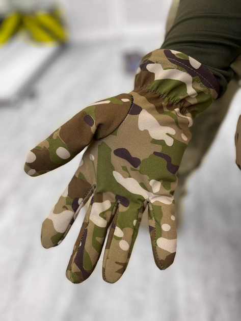 Тактичні зимові рукавички Soft Shell Tactical Gloves Multicam L - изображение 2