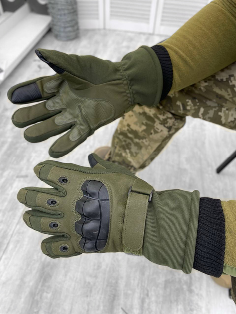 Тактичні зимові рукавички Tactical Gloves Olive S - зображення 1