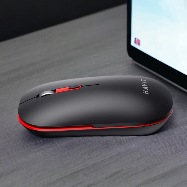 Беспроводная мышь 4-кнопочная двухрежимная HAVIT HV-MS60WB черная (2.4GHz + BT5.1) - изображение 2