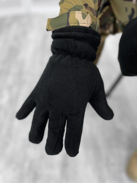 Тактичні рукавички флісові двошарові Tactical Gloves Black M - зображення 2