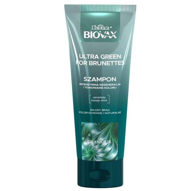 Szampon do włosów BIOVAX Glamour Ultra Green For Brunettes 200 ml (5900116090436) - obraz 1