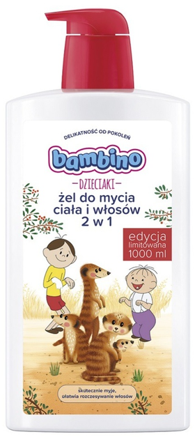 Шампунь-гель для волосся і тіла Bambino Dzieciaki 2 в 1 Болік і Льолік Сурикати 1000 мл (5900017083704) - зображення 1