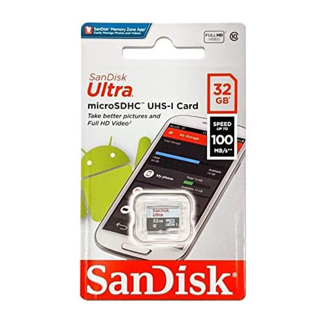 Карта пам'яті microSDHC (UHS-1) SanDisk Ultra 32Gb class 10 A1 (100Mb/s) (SDSQUNR-032G-GN3MN) - изображение 2