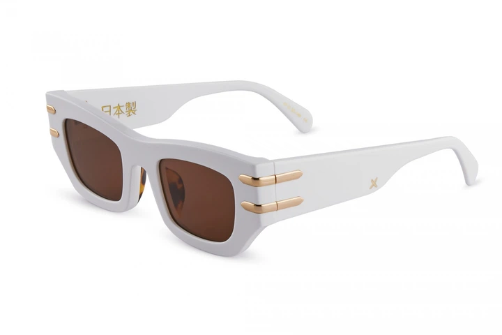 Крафтовые сонцезащитные очки из итальянского ацетата Oscar&Frank MADE IN JAPAN WHITE - изображение 2