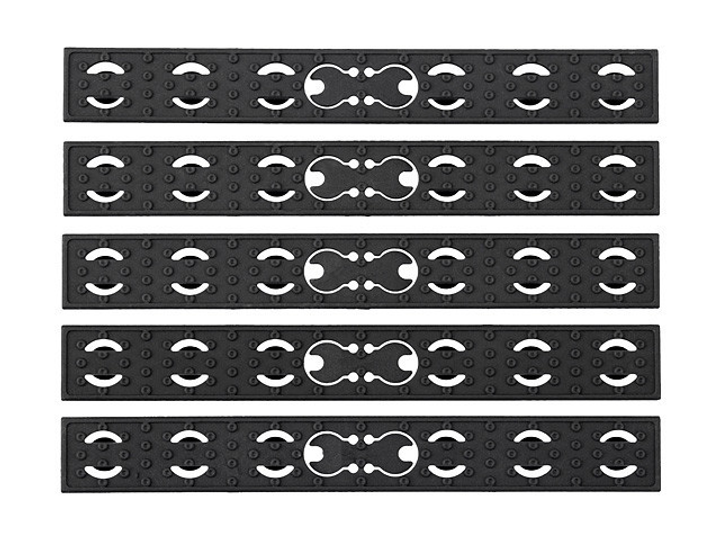 Набор плоских защитных панелей для цевья Key-Mod - Black [BattleAxe] (для страйкбола) - изображение 1