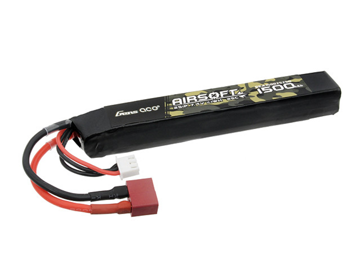 Страйкбольний аккумулятор 25C 1500MAH 2S1P 7.4V LIPO T PLUG [Gens Ace] (для страйкболу) - зображення 1