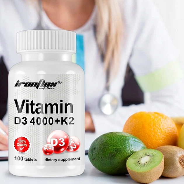 Вітамін D3 4000 + K2 IronFlex Vitamin D3 4000 + K2 120 tabs (Raspberry) - зображення 3