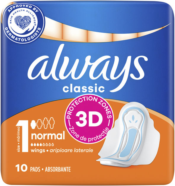 Podpaski higieniczne Always Classic Normal 10 szt (4015400259275) - obraz 1