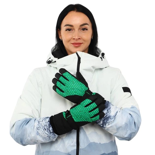 Перчатки горнолыжные теплые женские LUCKYLOONG B-4455 (р-р L-XL , уп.-12пар, цена за 1пару, цвет черный-зеленый) - Фото 6 Перчатки горнолыжные теплые женские LUCKYLOONG B-4455 (р-р L-XL , уп.-12пар, цена за 1пару, цвет черный-зеленый) - изображение 6