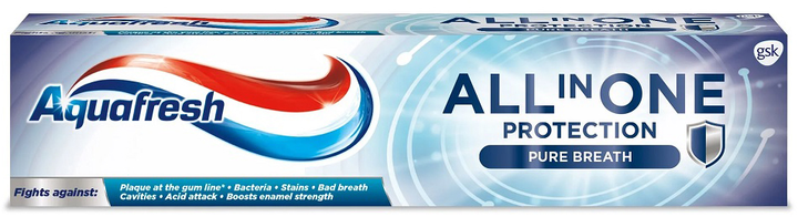 Зубна паста Aquafresh All In One Protection Pure Breath Toothpaste 100 мл (5054563160256) - зображення 1