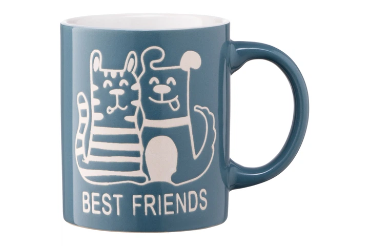Чашка ARDESTO Best friends, 330 мл, синя, кераміка (AR3471BL) - зображення 3