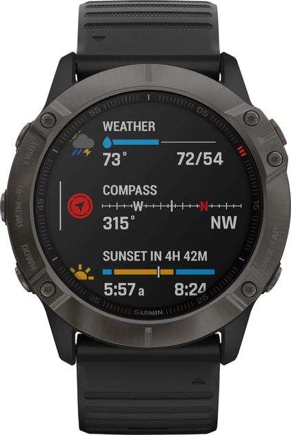 Смарт-часы Garmin Fenix 6 Sapphire Сarbon Grey DLC with Black Band (010-02158-10/11) - изображение 6