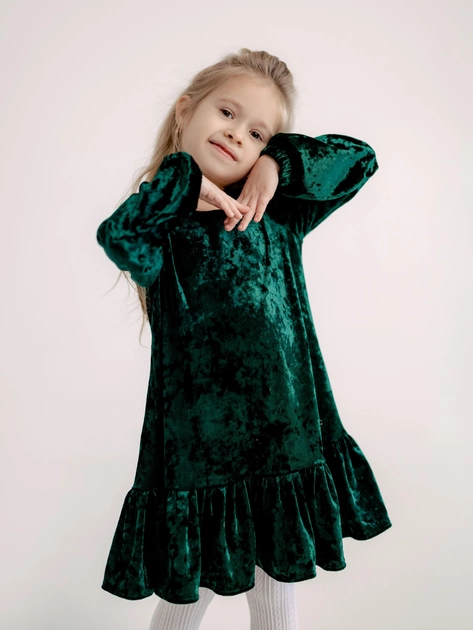 Акція на Дитяча святкова сукня для дівчинки Ласточка 23_1070 128 см Зелена від Rozetka