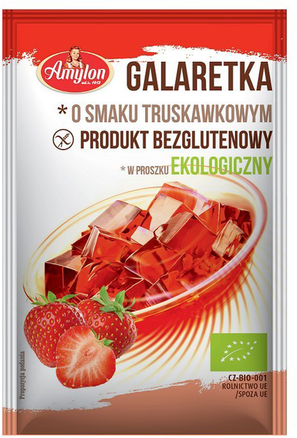 Galaretka o smaku truskawkowym Amylon Bio Bezglutenowy 40 g (8594006661799) - obraz 1