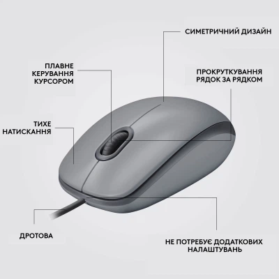 Мишка Logitech M110 Silent USB Mid Gray (910-006760) - зображення 7