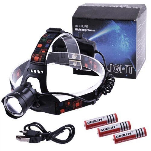 Аккумуляторный налобный фонарь XQ-218-HP50, от micro USB с функцией power bank, signal light, зумом и индикаций заряда - Фото 2 Аккумуляторный налобный фонарь XQ-218-HP50, от micro USB с функцией power bank, signal light, зумом и индикаций заряда - изображение 2