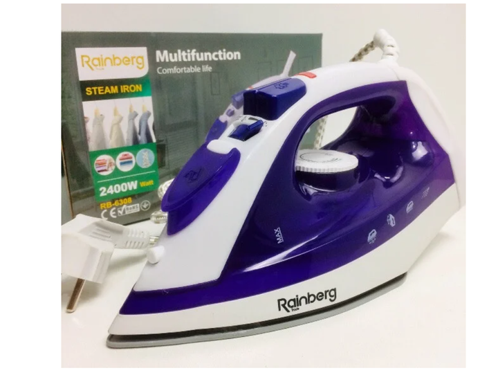 Паровой утюг Rainberg RB-6308 2800W керамическая подошва Violet/White - Фото 1 Паровой утюг Rainberg RB-6308 2800W керамическая подошва Violet/White - изображение 1
