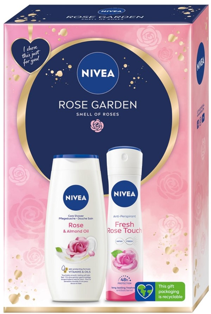 Zestaw Nivea Rose Garden Żel pod prysznic 250 ml + Antyperspirant w sprayu 150 ml (9005800372419) - obraz 1