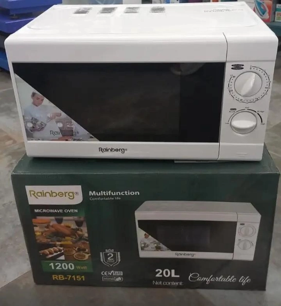 Микроволновка Rainberg RB-7151 20L 5 уровней мощности 8 режимов таймер 1200W Белая - изображение 4