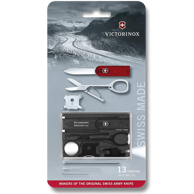 Набір Victorinox Swisscard Lite 82х54х4мм/13функ/прозорий чорний, блістер - зображення 1