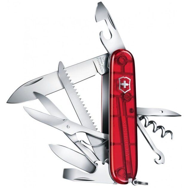 Ніж Victorinox Huntsman 91мм/15функ/прозорий червоний, блістер - зображення 2