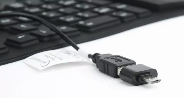 Клавіатура дротова Gembird силіконова водонепроникна USB з функцією OTG Чорна (KB-109F-B) - зображення 6