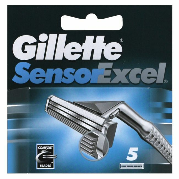 Змінні картриджі для бритви Gillette Sensor Excel Refill 5 шт (3014260216658) - зображення 1