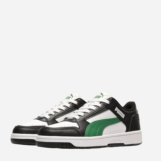 Підліткові кеди для хлопчика Puma Rebound JOY Lo Jr 38198413 39 Білі з зеленим (4065452844592) - зображення 4