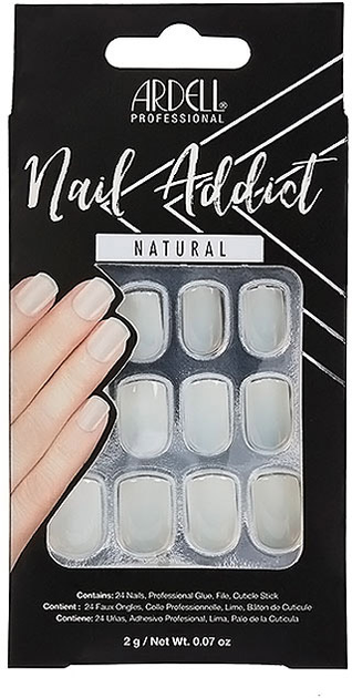 Набір накладних нігтів Ardell Nail Addict Natural Squared False Nails (74764638236) - зображення 1