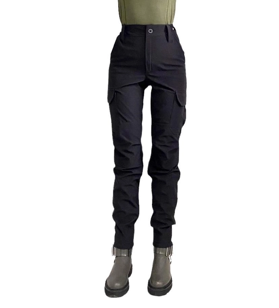 Женские полицейские тактические брюки 44 черные утепленные - изображение 1