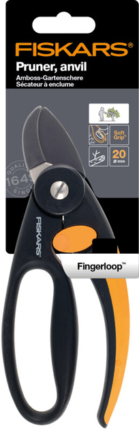 Контактный секатор с петлёй для пальцев Fiskars P43 1001535111430