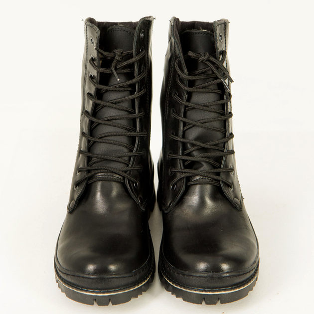Берцы зимние кожаные черные, искусственный мех, подошва антистат, ботинки мужские 44 - изображение 2