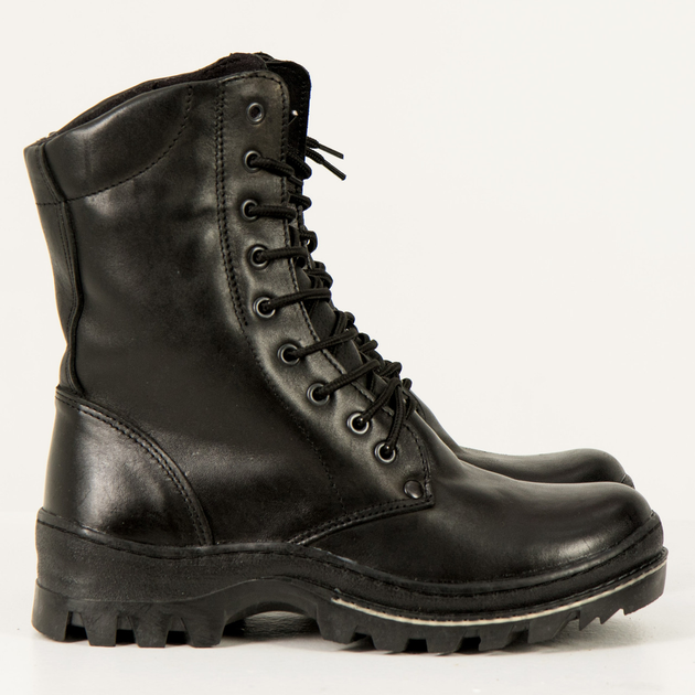 Берцы зимние кожаные черные, искусственный мех, подошва антистат, ботинки мужские 43 - изображение 1
